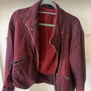 Free People Quilted Maroon Jacket